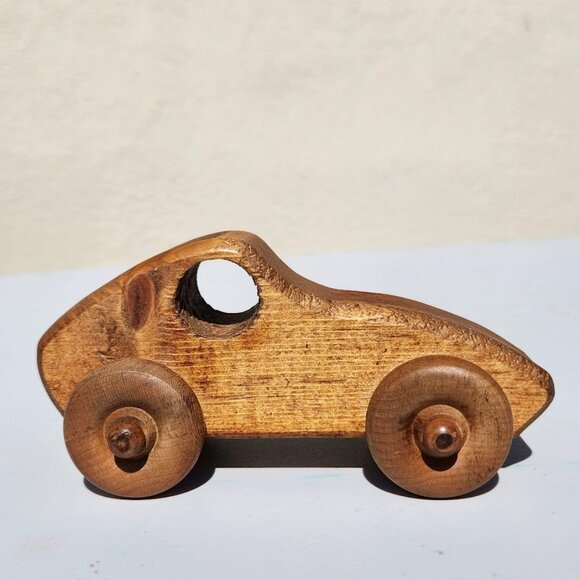 Handmade Toy Car Hand Crafted Race car push Decor Montessori Waldorf Minnesota S - Picture 7 of 12